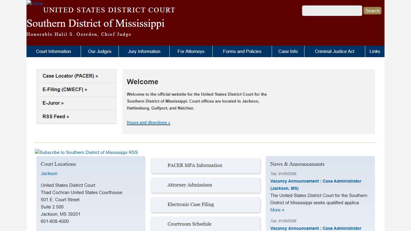 Southern District of Mississippi | United States District Court