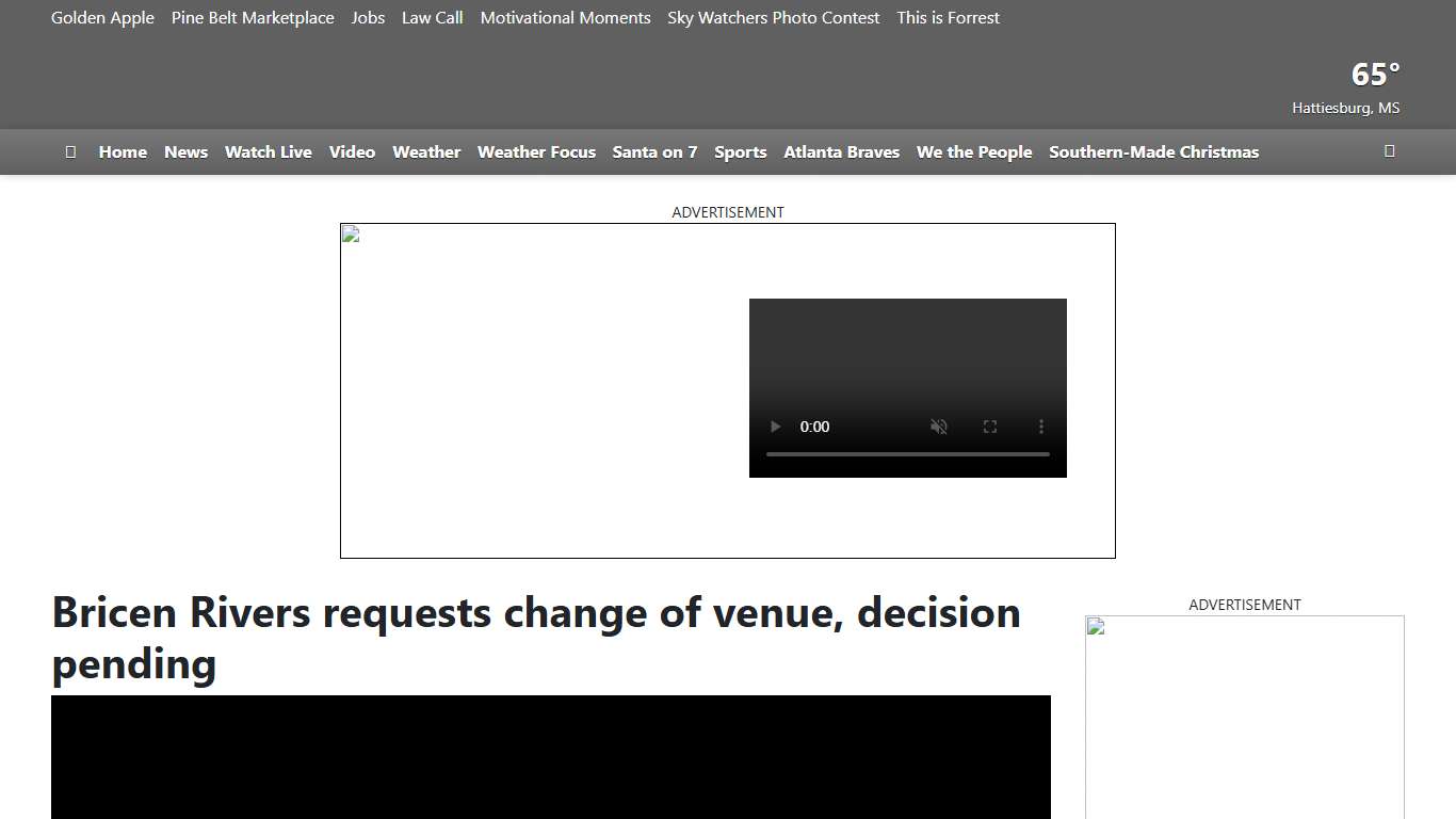 Bricen Rivers requests change of venue, decision pending